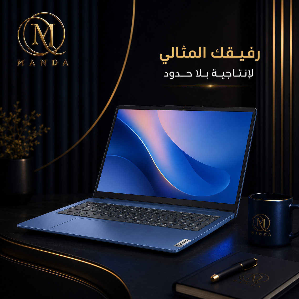 لابتوب لينوفو IdeaPad Slim 3 15IRX10 بمعالج Intel Core i7-13620H ورام 16 جيجابايت وSSD 512 جيجابايت - أزرق - الصورة 3